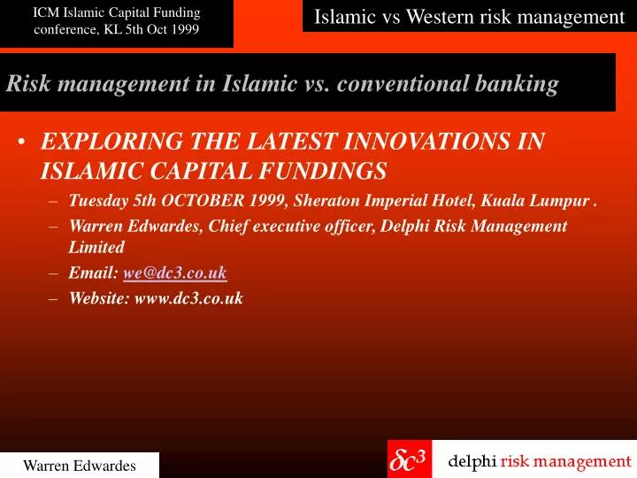 risk management in islamic vs conventional banking
