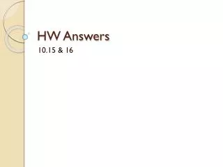 HW Answers