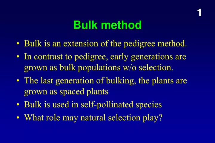 bulk method