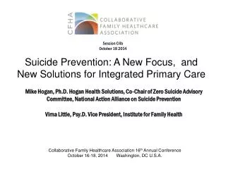 Suicide Prevention: A New Focus, and New Solutions for Integrated Primary Care