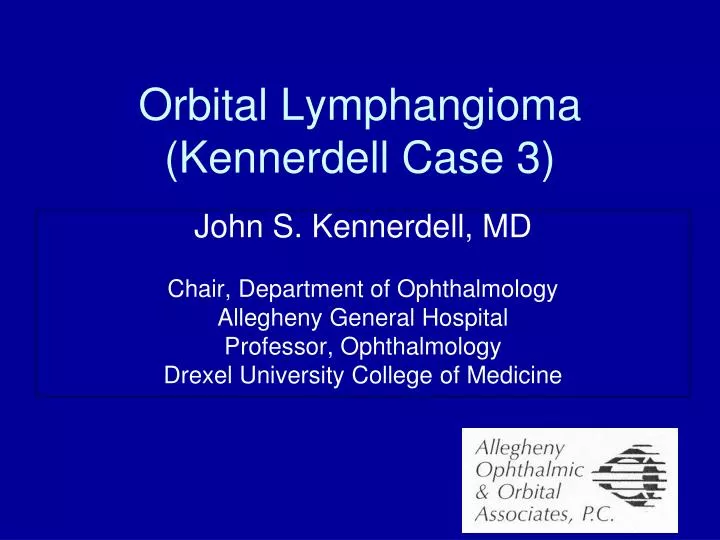 orbital lymphangioma kennerdell case 3