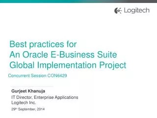 Best practices for An Oracle E-Business Suite Global Implementation Project