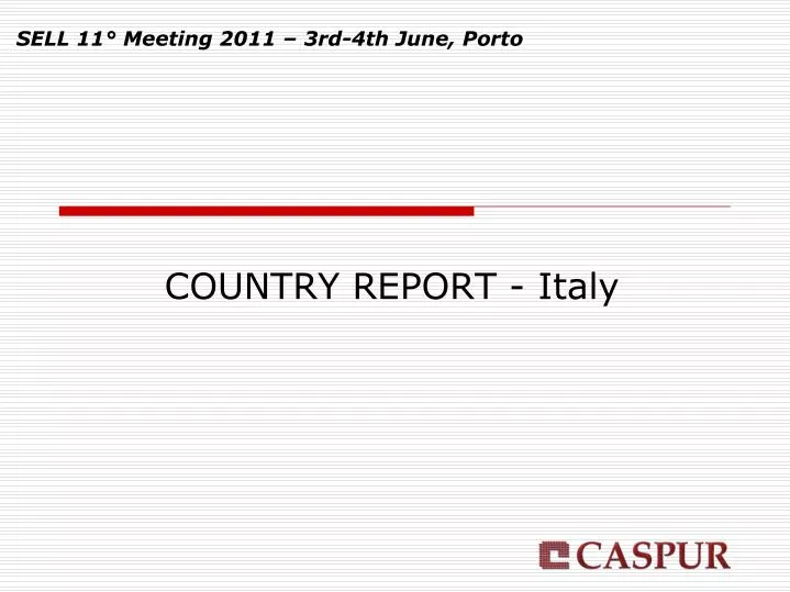country report italy