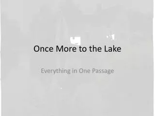 Once More to the Lake