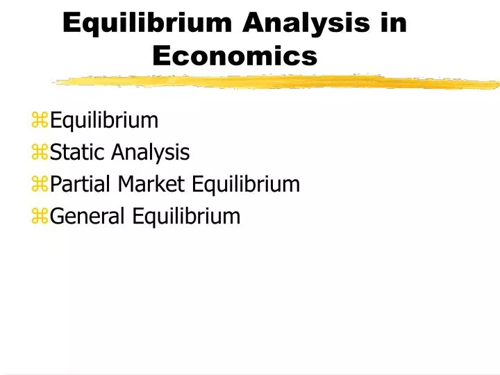 equilibrium analysis in economics
