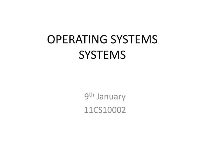 operating systems systems