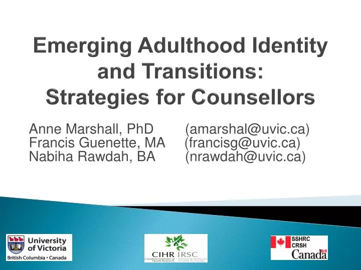 emerging adulthood identity and transitions strategies for counsellors