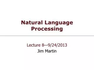 Natural Language Processing