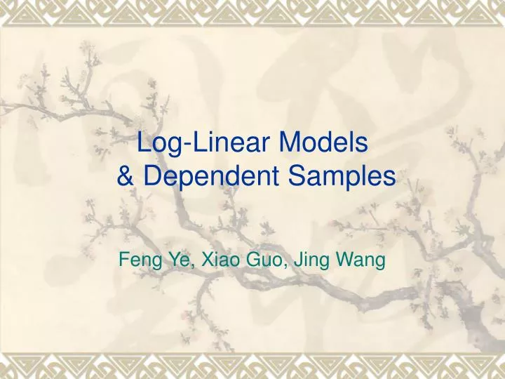 log linear models dependent samples