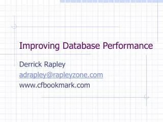 Improving Database Performance