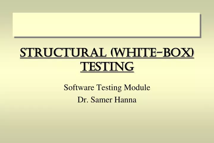 structural white box testing