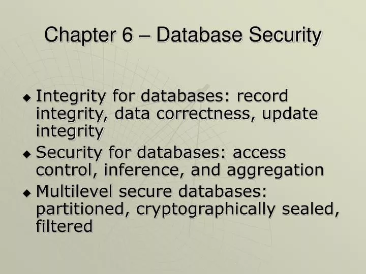chapter 6 database security