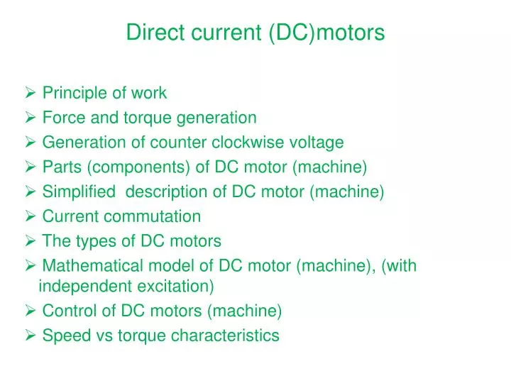 direct current dc motors