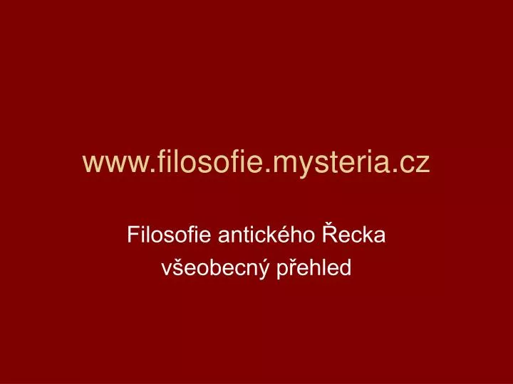 www filosofie mysteria cz