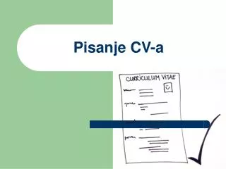pisanje cv a