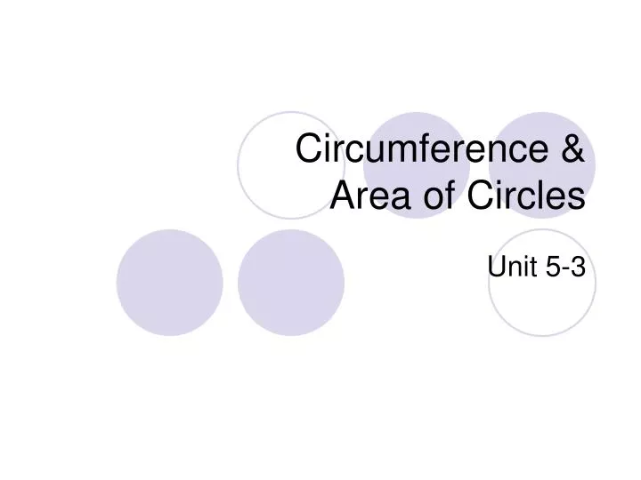 circumference area of circles