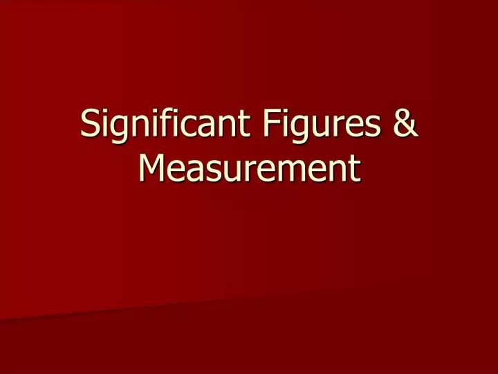 significant figures measurement
