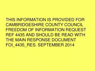 Undertaken for Cambridgeshire Criminal Justice Board Offender Subgroup Sept 2014