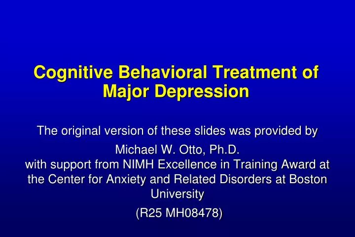 cognitive behavioral treatment of major depression