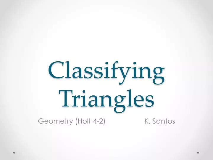 classifying triangles