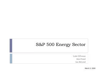 S&amp;P 500 Energy Sector