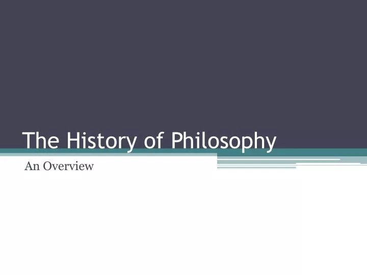 the history of philosophy