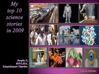 My top 10 science stories in 2009