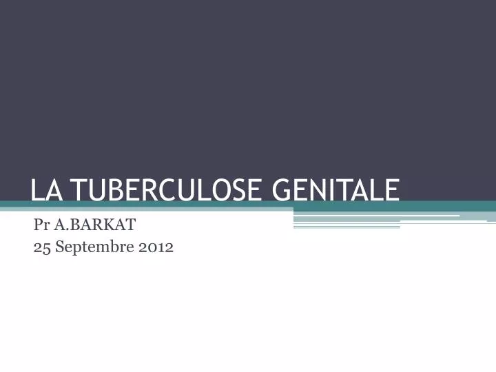 la tuberculose genitale