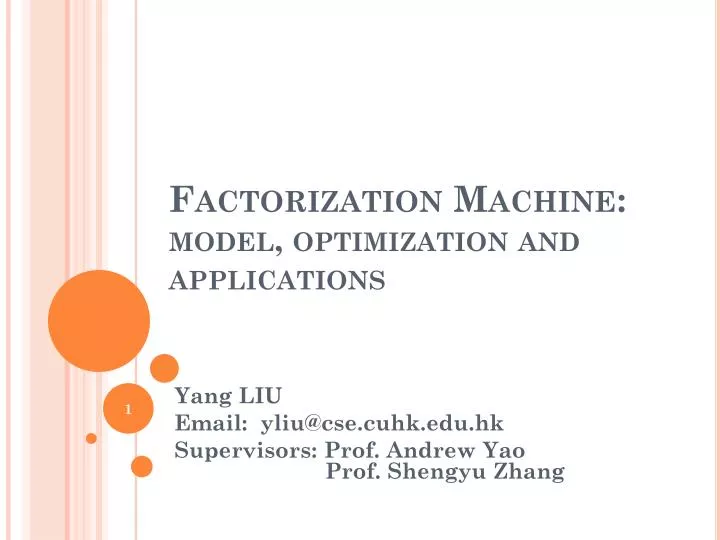 factorization machine model optimization and applications
