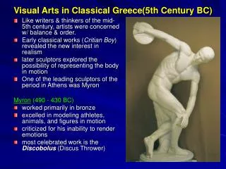 Visual Arts in Classical Greece(5th Century BC)