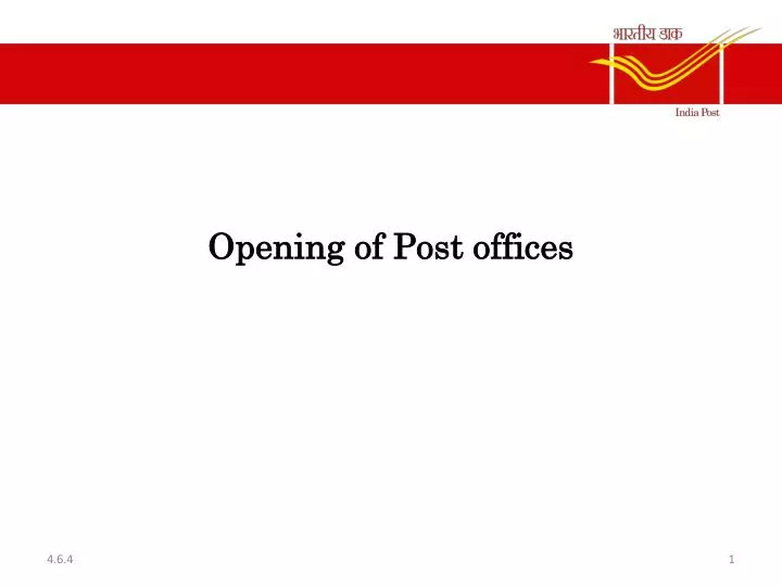 opening of post offices