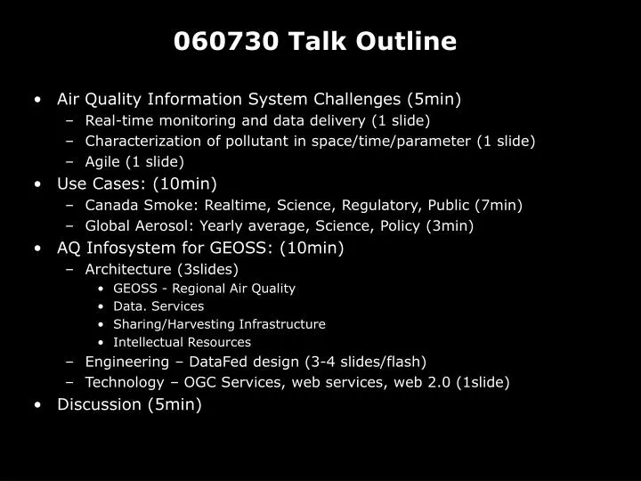 060730 talk outline