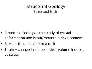 Structural Geology Stress and Strain