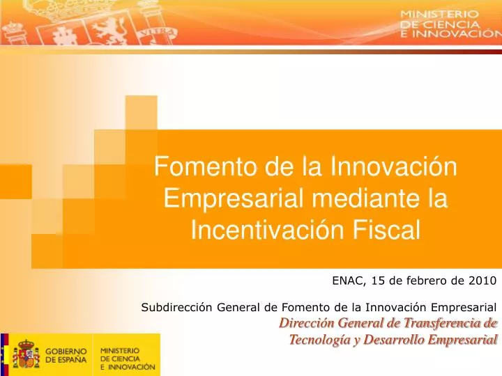 fomento de la innovaci n empresarial mediante la incentivaci n fiscal
