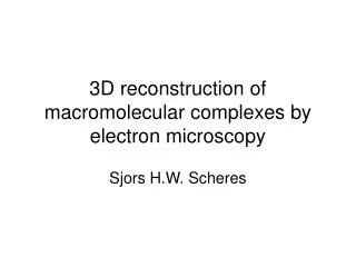 3D reconstruction of macromolecular complexes by electron microscopy