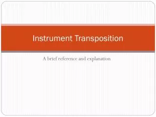 Instrument Transposition