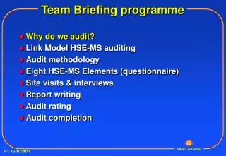 Team Briefing programme