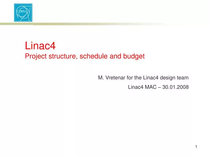 linac4 project structure schedule and budget