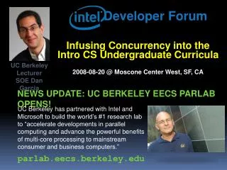 NEWs update: Uc berkeley EECS parlab opens!