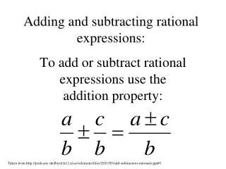 adding and subtracting rational expressions