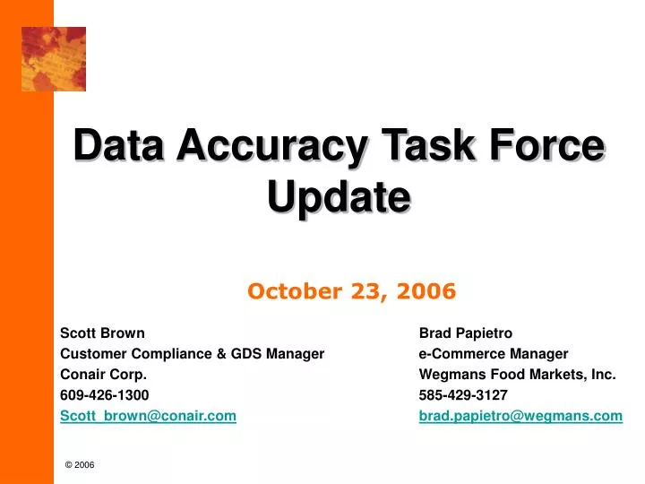 data accuracy task force update