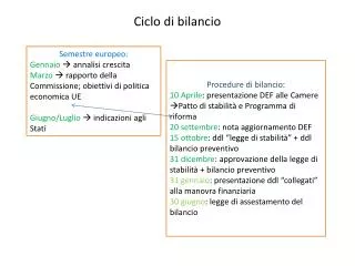 ciclo di bilancio