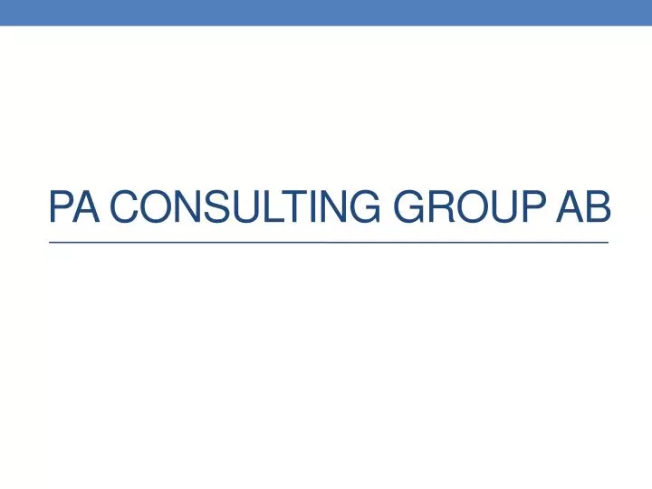 pa consulting group ab