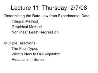 Lecture 11 Thursday 2/7/08