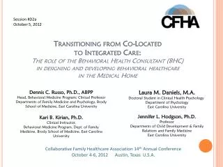 Collaborative Family Healthcare Association 14 th Annual Conference
