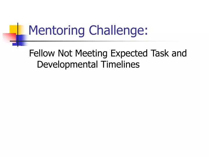mentoring challenge