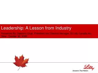 Leadership: A Lesson from Industry