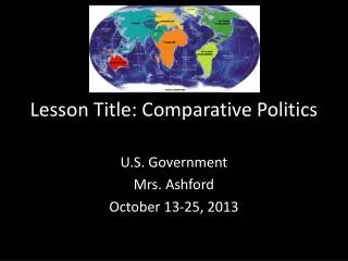 Lesson Title: Comparative Politics