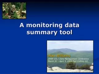 A monitoring data summary tool