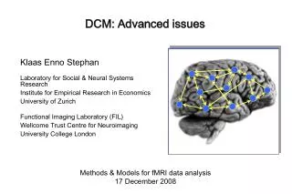 DCM: Advanced issues